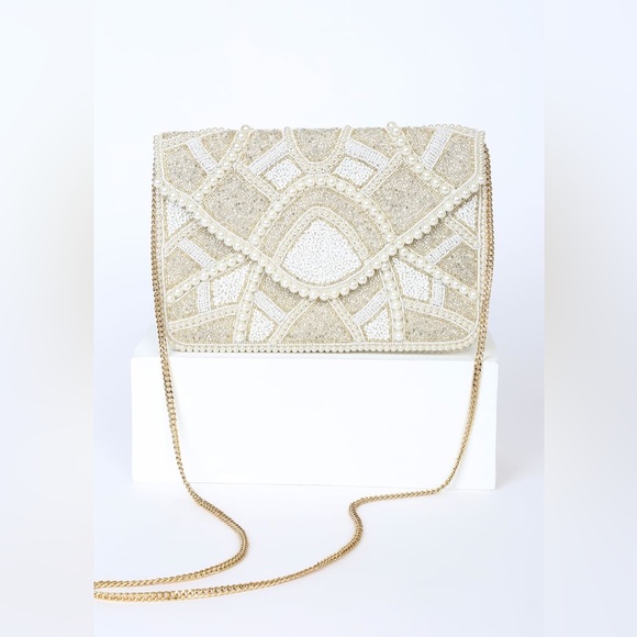 Lulus Piece of Love White Multi Beaded Clutch - Picture 8 of 11